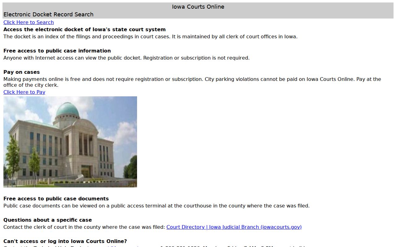 Carroll County criminal court case search in Iowa Courts Online