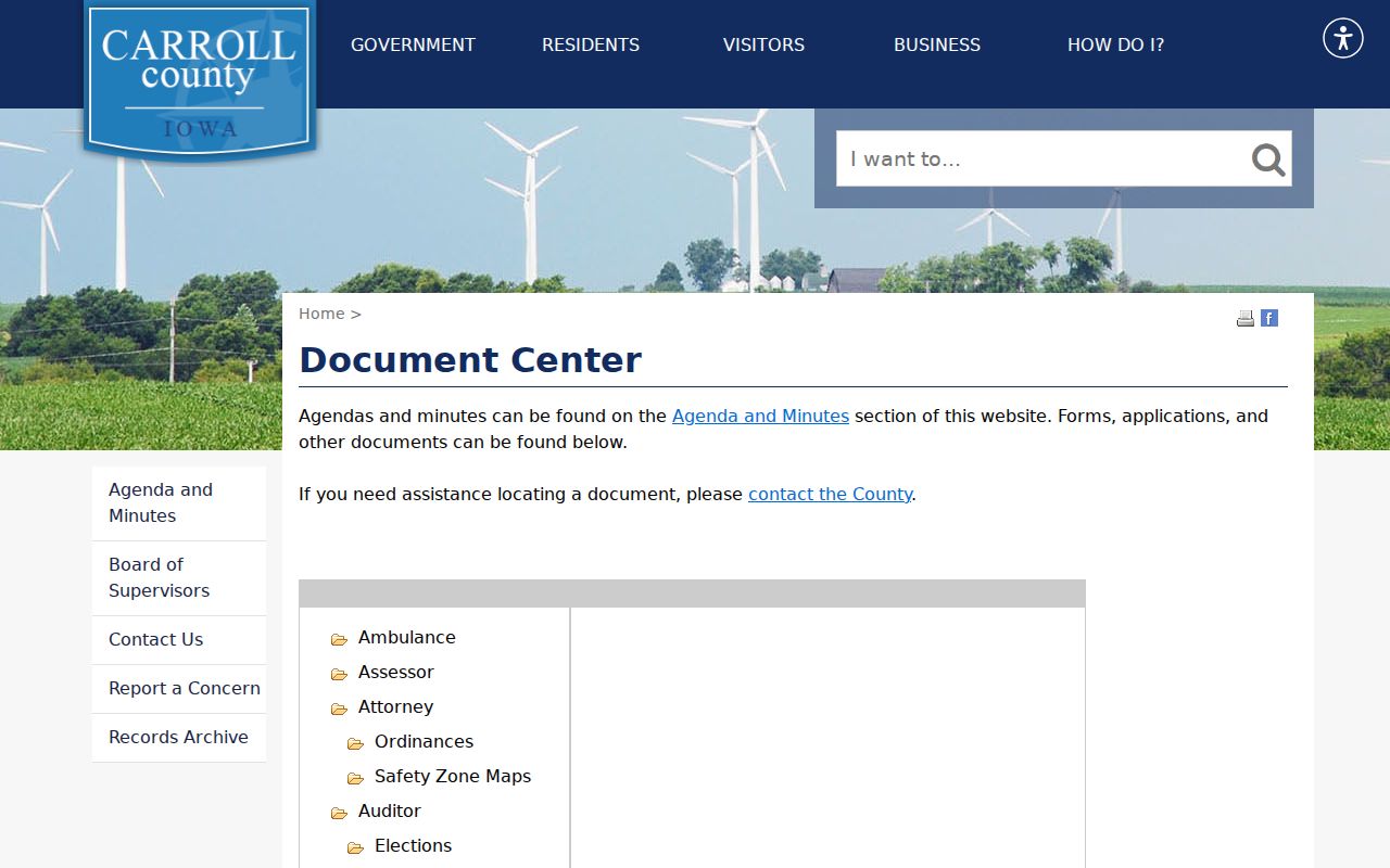 Carroll County criminal records document center categories