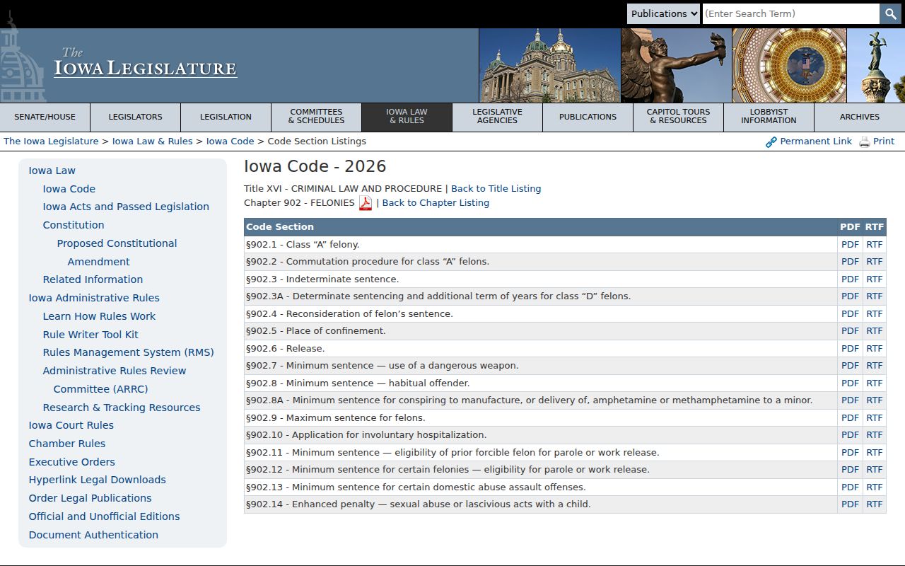Iowa felony law for Manning criminal records