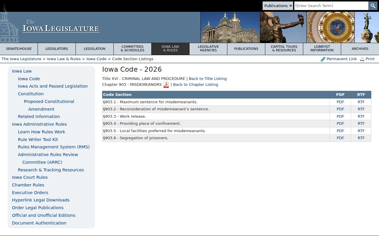 Iowa misdemeanor law for Manning criminal records